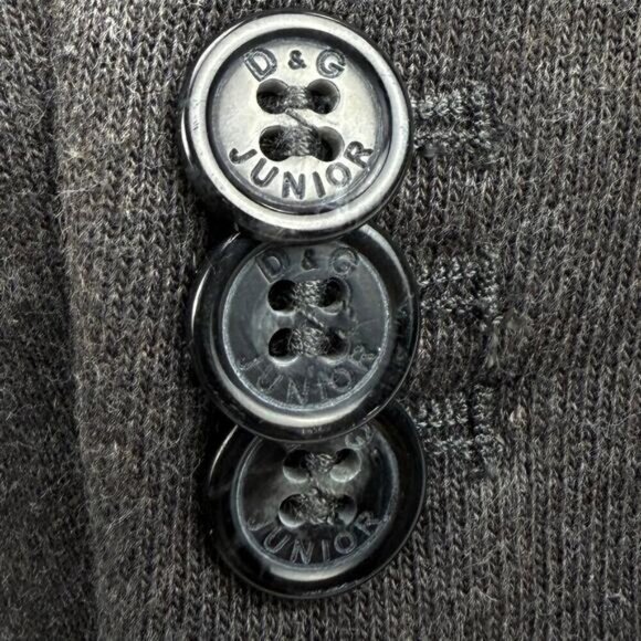 DOLCE & GABBANA Junior Cotton 2 Button Pinstripe Blazer Sz 7/8 Grey - Picture 9 of 9